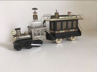 Metal Train Engine Decanter Music Box