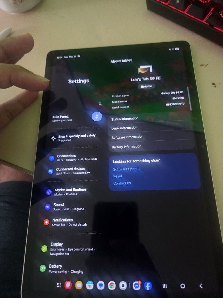 Samsung tablet s9 FE