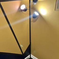 Black floor lamp with adjustable lights