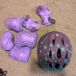 Girls Helmet, Knee And Elbow Pads 