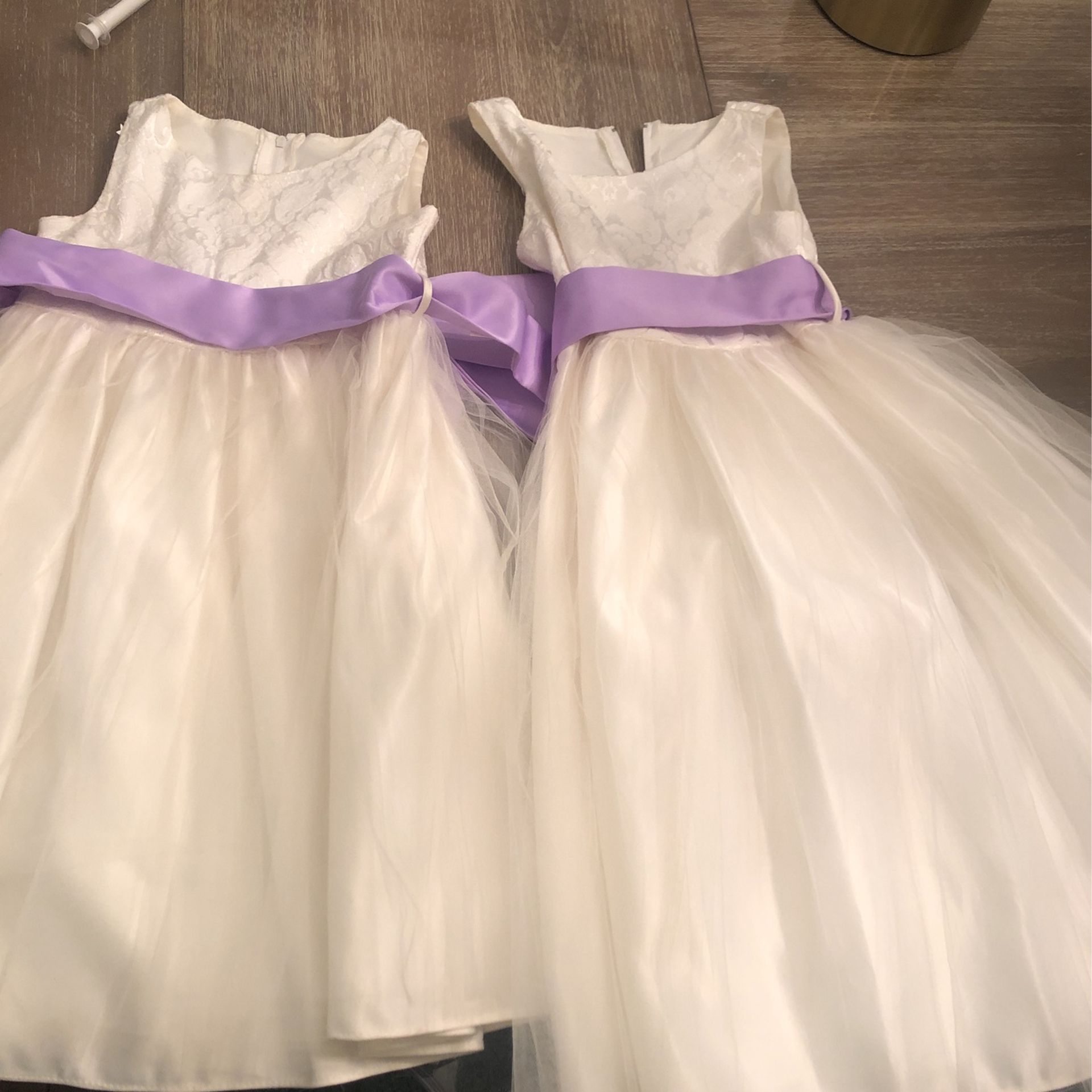 2 Flower girl Dresses With Tulle