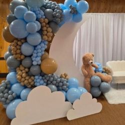 Wooden Moon And Clouds