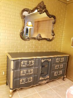 French Vanity Dresser with Mirror