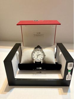 Tissot Carson Quartz Mens White Dial Arabic Black Leather Watch T085.410.16.012