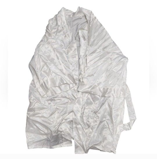 Size Medium Elegant White Satin Bride Robe