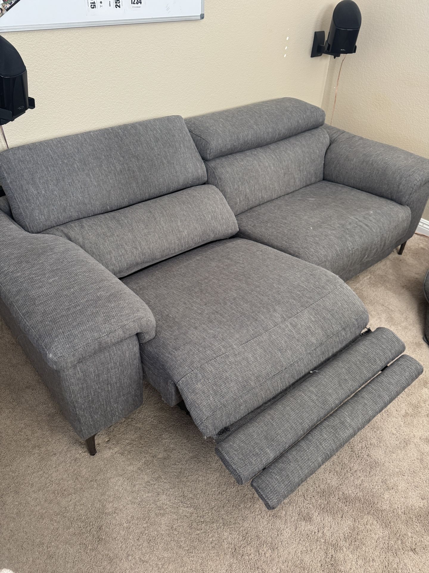 Grey Extra Wide Reclining Loveseat