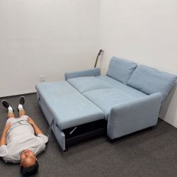 Half Priced Blue🔹 Hancock 77" Convertible Futon Sleeper Sofa Bed - Versatile Couch - Can Deliver