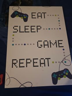 Eat Sleep Game Repeat Gaming Wall Poster