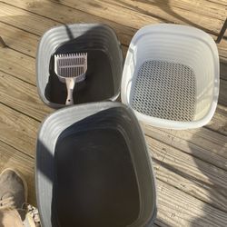2 Cat Litter Plastic Pan 