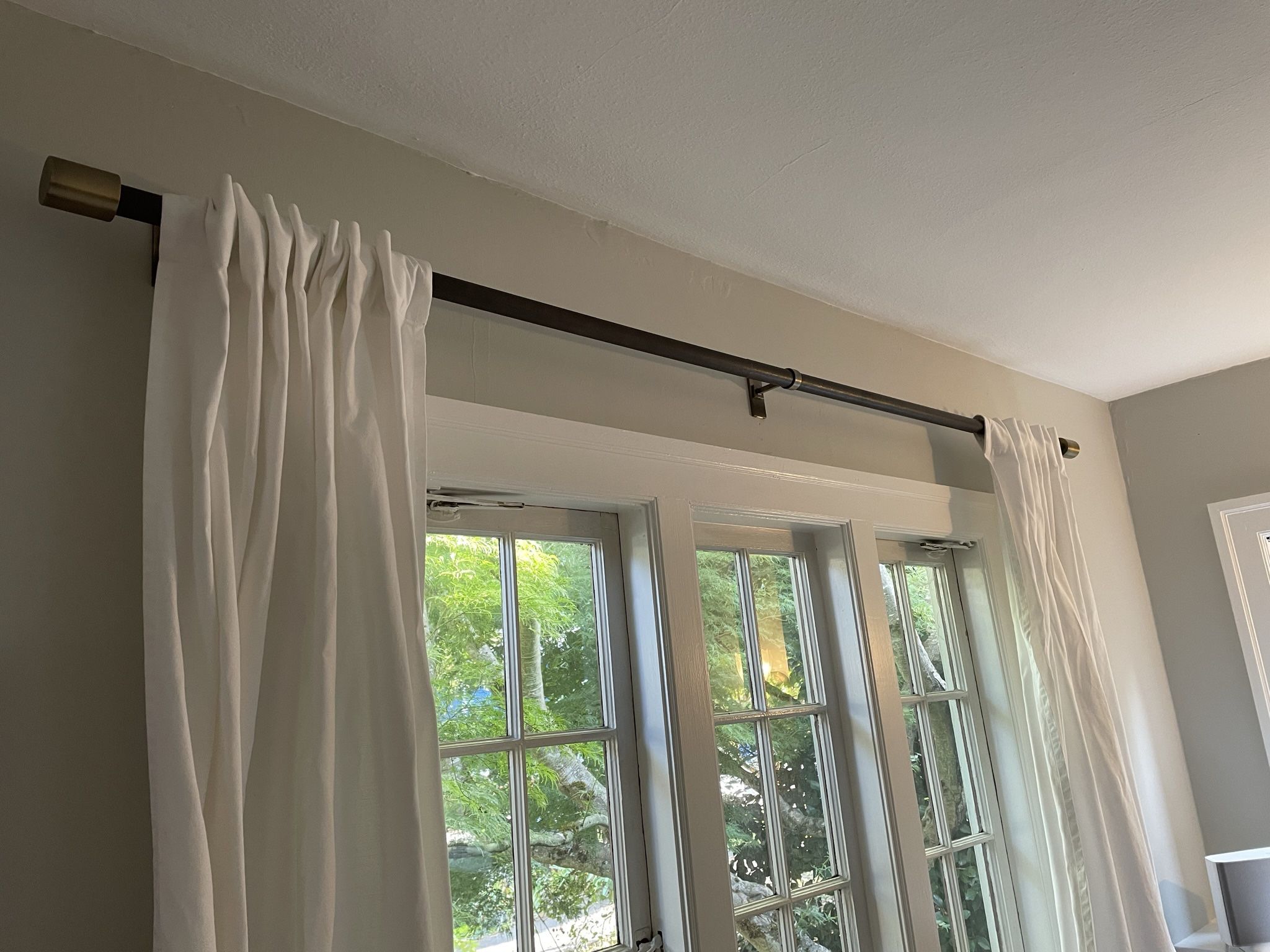 2 West Elm Mid Century Curtain Rod - Carbon/Antique Brass