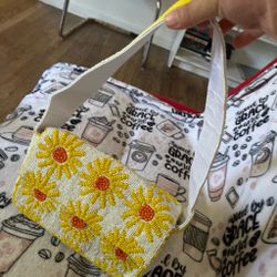 Sunflower beaded viral bag