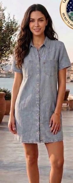 Levi's Light Wash Denim Shirt Dress