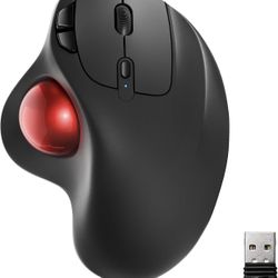 Wireless Trackball Mouse, Rechargeable Ergonomic Mouse, Easy Thumb Control, Precise & Smooth Tracking, 3 Device Connection (Bluetooth or USB), Compati