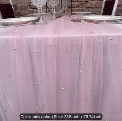 Pink Artificial Pearl beaded Table runners