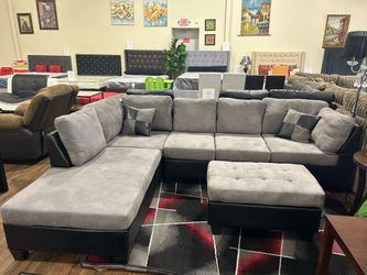 Modern Microfiber Sectional Sofa Set