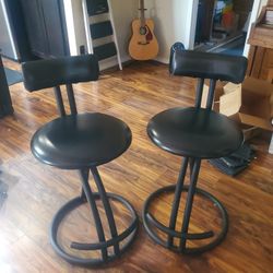 Set Of 2 Padded Bar Stools