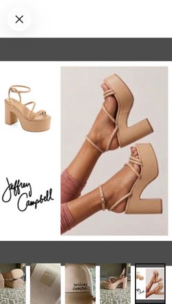 Jeffrey Campbell Mamba Platform Ankle Strap Sandal In ‘Dusty Nude Patent’ (8)