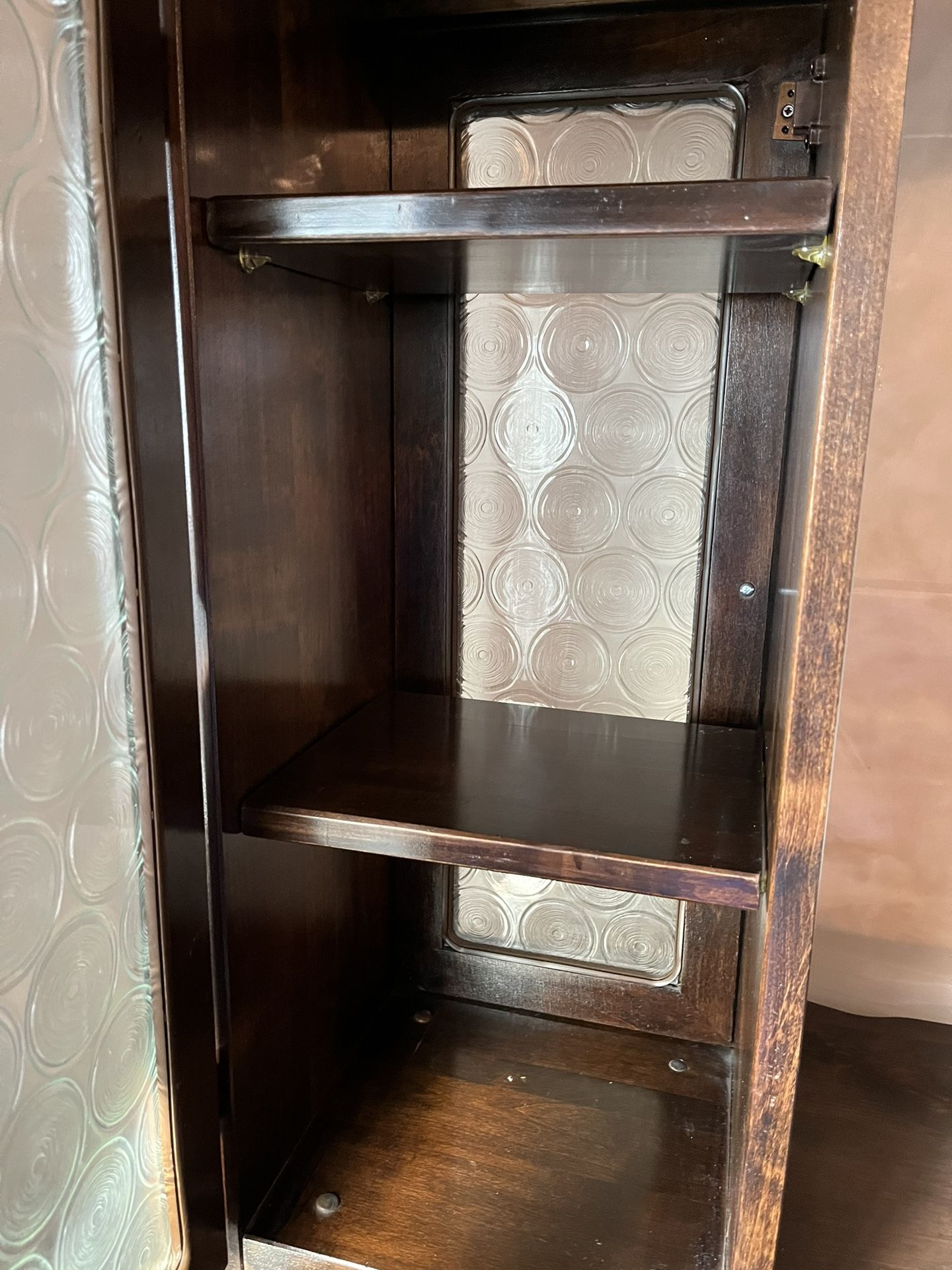 Solid Wood Bar And 2 Swivel Stools. 1 Dollar