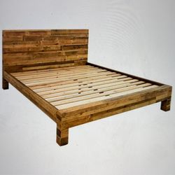 OBO SOLID WOOD West Elm Emmerson King Bed Frame + King Mattress – Reclaimed Wood