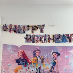 Demon Hunters Happy Birthday Decoration 