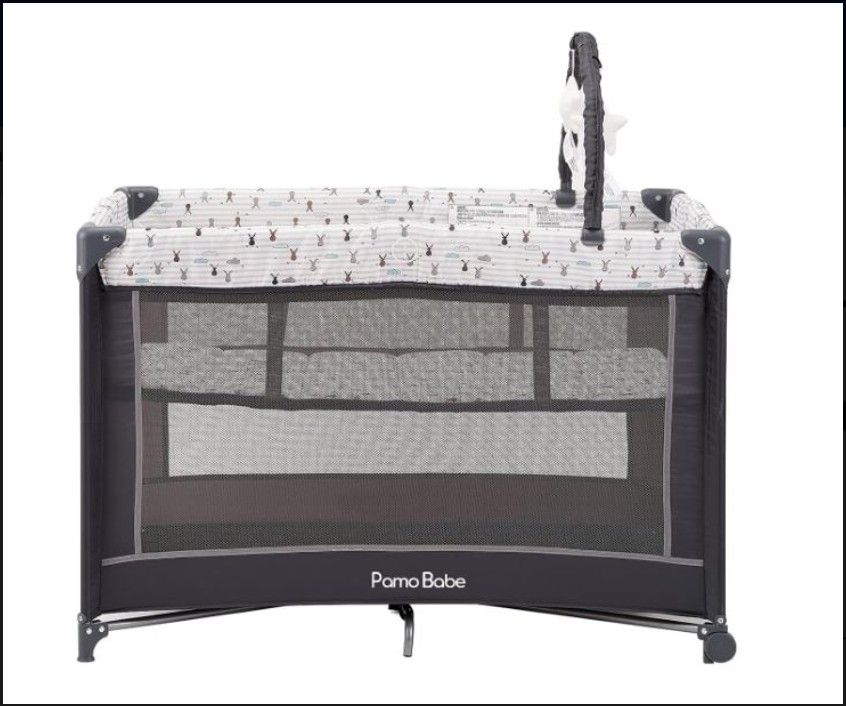 Pamo Babe Portable Playard with Padded Mat Toy Bar – Foldable Baby Crib  !!!!