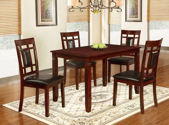 New in box D223 espresso wood 5pc dining table set special