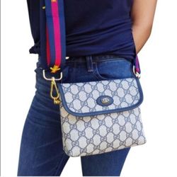 Authentic Vintage Gucci GG Monogram Supreme Web Clutch Fanny Bum Waist Belt Crossbody Bag
