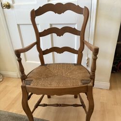 Set of Six -French Provincial Style Arm Chairs with Rush Seat