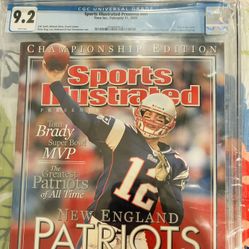 9.2 Graded Tom Brady Sports Illustrated Magazine