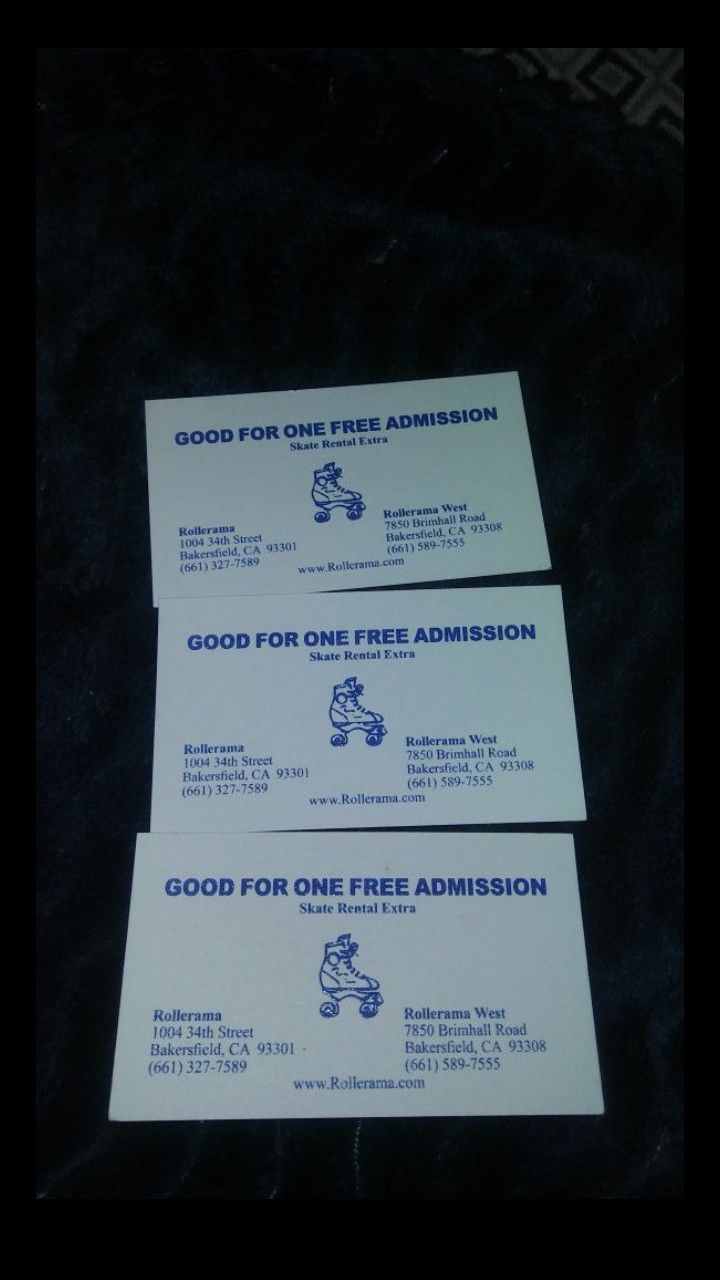 Rollerama tickets $8 each i got two there for a free admission