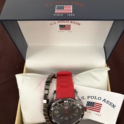 U.S. POLO ASSN Watch In Red Color