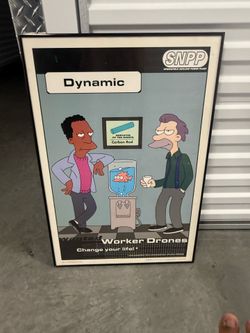 Vintage Simpsons Poster with Frame