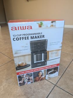 Aiwa 12 Cup Programmable Coffee Maker Reusable Filter LED Digital Indicator