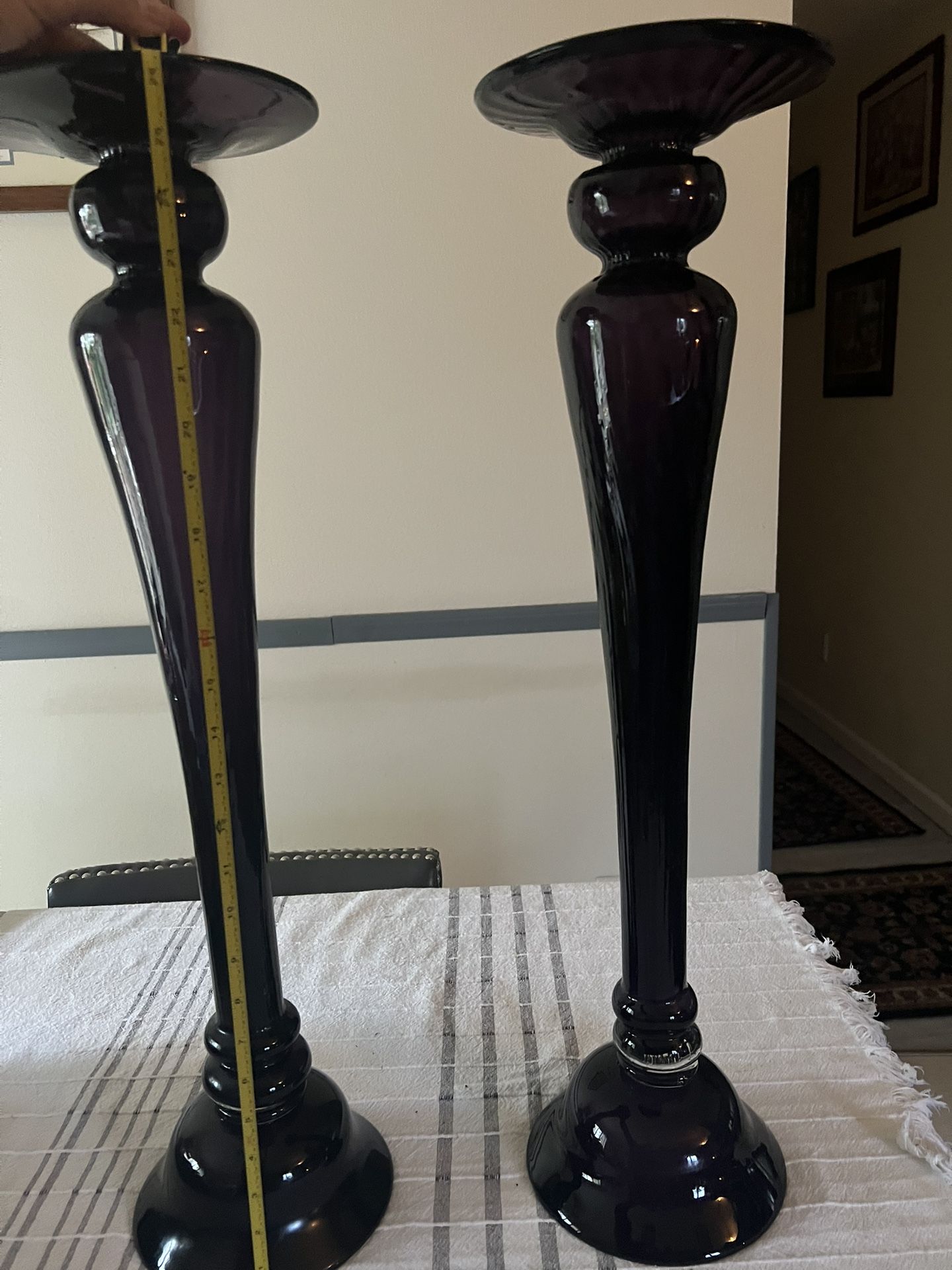 PURPLE GLASS VASES $15For Both !!