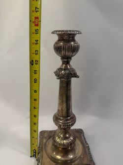 Ornate Silver-Plated Candlestick Holder