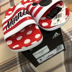  $35.00 NEW  SIZE 8 MINNIE ADIDAS WOMENS SLIDES
