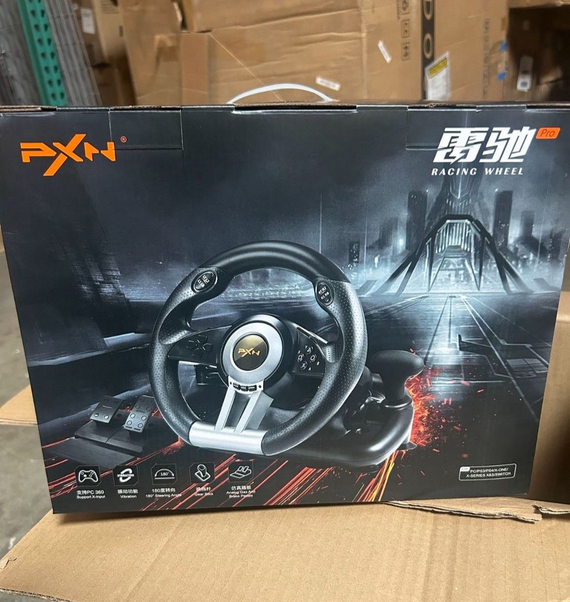 Pcx Racing Wheel PXN PC Racing Wheel, V3 PRO 180 Degree Universal USB Car Sim Game ...