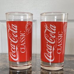 Vintage Coca-Cola Classic Glasses-Set Of 2
