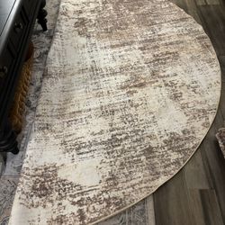 IOHOUZE-Abstract Beige Brown Round Area Rug