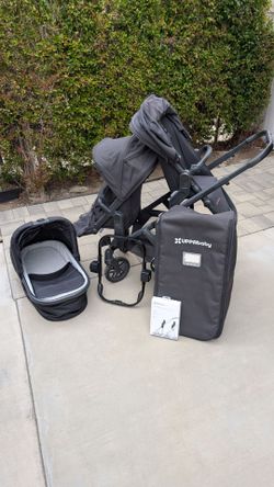 UPPAbaby Vista V2 Jake Double Stroller Bundle + Bassinet + RumbleSeat