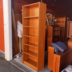 Tall Danish Modern Teak Bookcase 