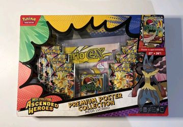 Pokemon TCG Ascended Heroes Premium Poster Collection Mega Lucario Sealed Box
