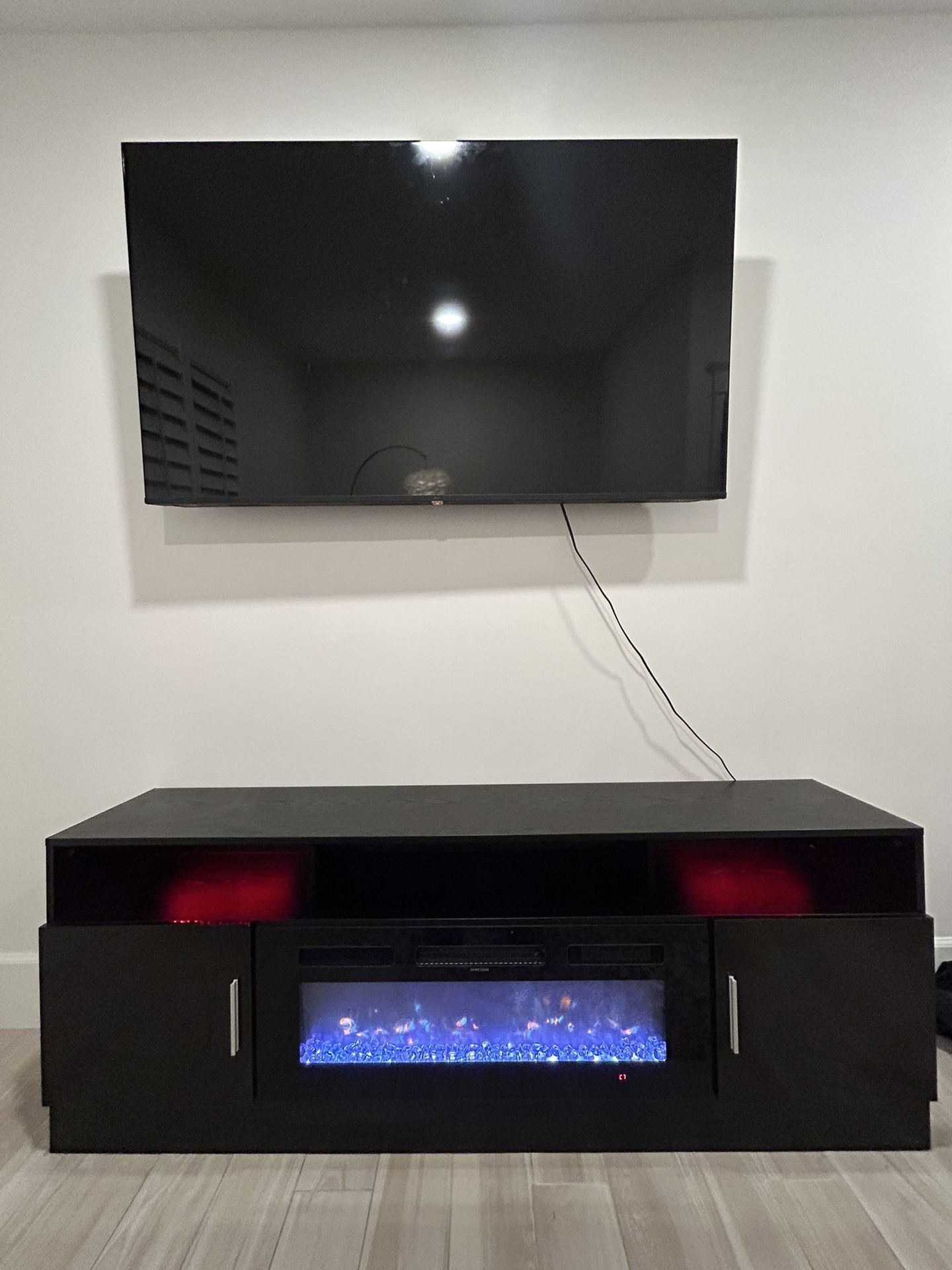 Electrical Fireplace TV stand/ LED light with different color options (for living Room Or Bedroom)