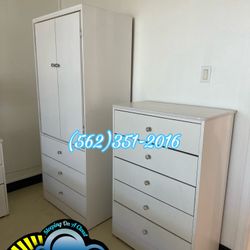 5D Chest Diamond Knobs With Tall Closet Set 