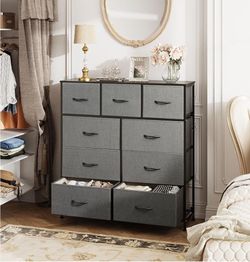 🔥Multi-Use 9-Drawer Dresser, Fabric Storage Tower for Bedroom, Hallway, Entryway, Closet