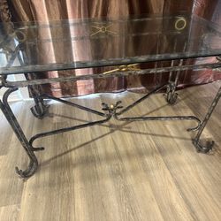 Giacometti-style wrought iron table 