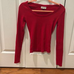 Valentine’s Day, Festive Red, Long Sleeve Ribbed Shirt