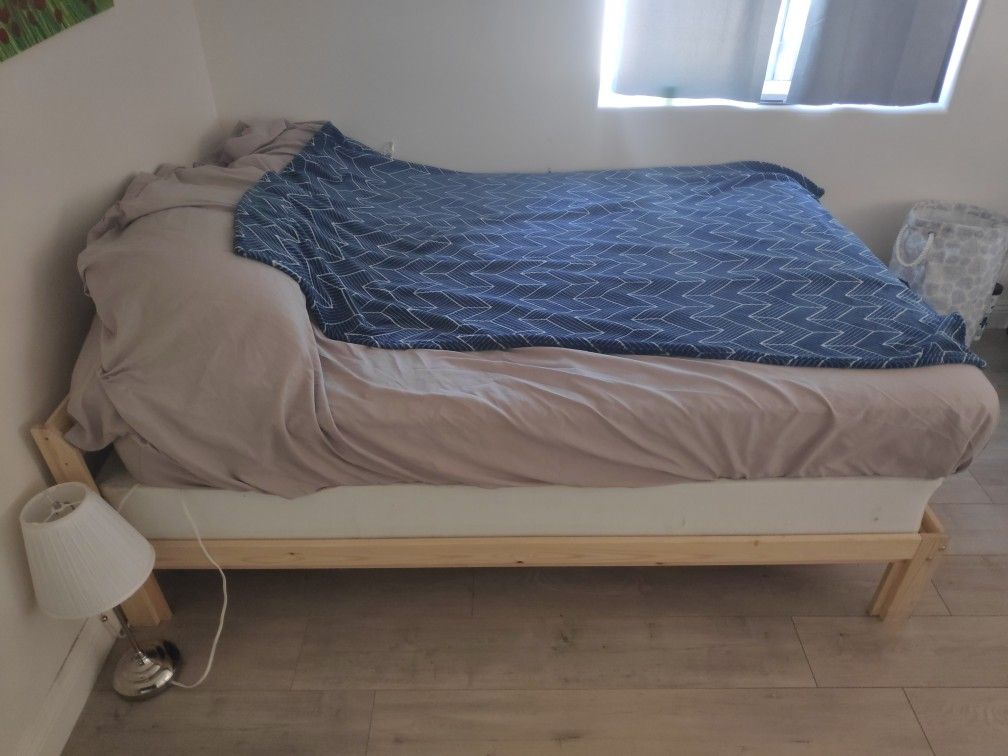 Ikea bed frame with box spring