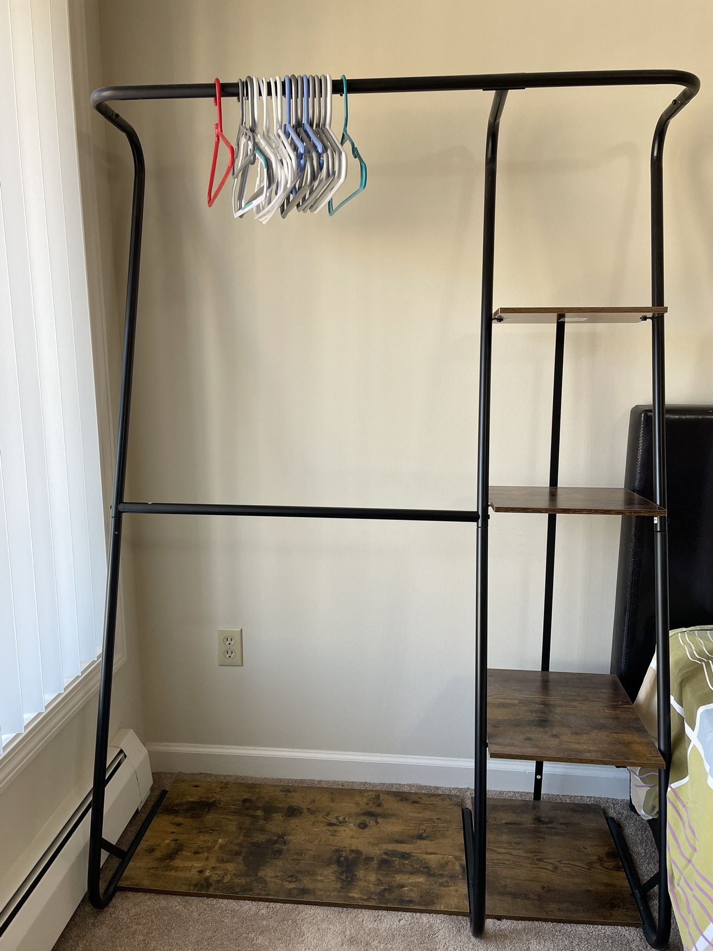 Rustic Z Frame Open Wardrobe w/shelves