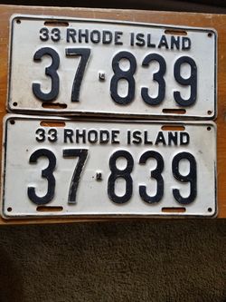 Rhode island 1933 lince plates